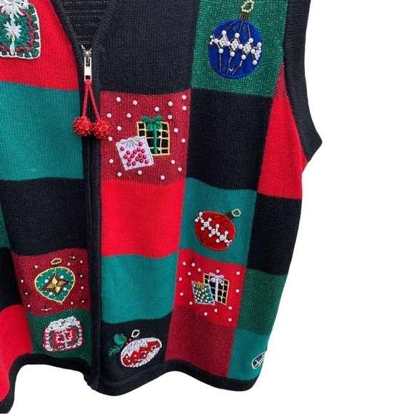 Victoria Jones Women’s Cardigan Sweater Christmas Holiday Packages Size 2X - Picture 4 of 5